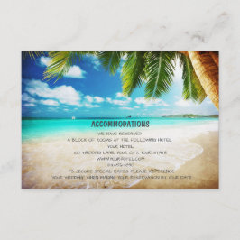Tropical Island Beach Bruiloft Accommodatie Kaarte Informatiekaartje