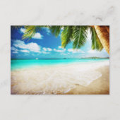 Tropical Island Beach Bruiloft Accommodatie Kaarte Informatiekaartje (Achterkant)