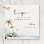 Tropical Island Beach Bruiloft Bedankjes Labels (Voorkant)