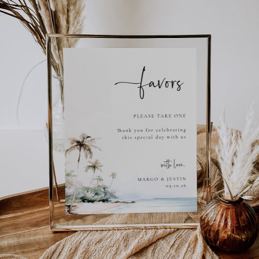 Tropical Island Beach Bruiloft gunst teken Poster