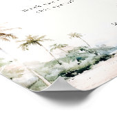 Tropical Island Beach Bruiloft gunst teken Poster (Hoek)