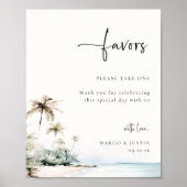 Tropical Island Beach Bruiloft gunst teken Poster (Voorkant)