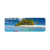 Tropical Island Beach Getaway Paradise Etiket (Voorkant)