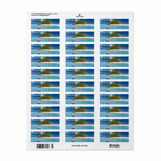 Tropical Island Beach Getaway Paradise Etiket (Full Sheet)