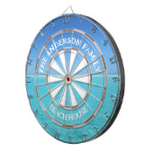 Tropical Island Beach House Familienaam Dartbord (Voorkant Rechts)