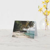 Tropical Island Beach Ocean Gepersonaliseerde Verj Kaart (Gele Bloem)