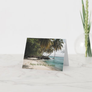 Tropical Island Beach Ocean Gepersonaliseerde Verj Kaart