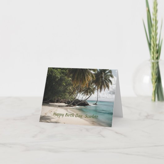 Tropical Island Beach Ocean Gepersonaliseerde Verj Kaart (Voorkant)