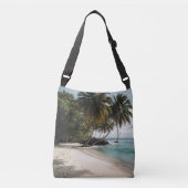 Tropical Island Beach Ocean Green Blue Foto Crossbody Tas (Voorkant)