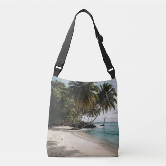 Tropical Island Beach Ocean Green Blue Foto Crossbody Tas (Voorkant)