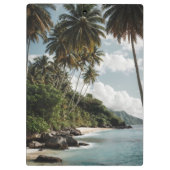 Tropical Island Beach Ocean Green Blue Foto Klembord (Achterkant)
