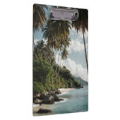 Tropical Island Beach Ocean Green Blue Foto Klembord (Rechts)