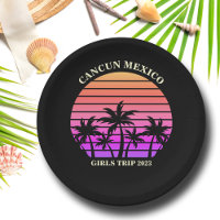 Tropical Island Beach Palm Tree Roze Black Party
