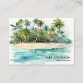Tropical Island Beach Palm Tree Visitekaartje (Voorkant)