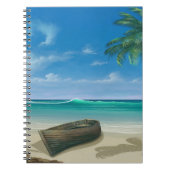 Tropical Island Beach Paradise Boat Notitieboek (Voorkant)