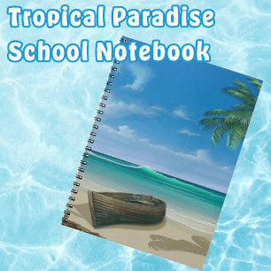 Tropical Island Beach Paradise Boat Notitieboek