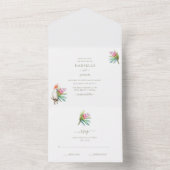 Tropical Island Beach Paradise Wedding RSVP All In One Uitnodiging (Binnen)