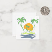 Tropical island beach scenery. Outline palm tree Notitiekaartje (Voorkant / Achterkant in situ)