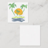 Tropical island beach scenery. Outline palm tree Notitiekaartje (Voorkant / Achterkant)