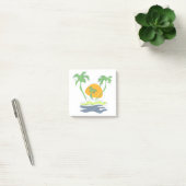 Tropical island beach scenery. Outline palm tree  Post-it® Notes (Kantoor)