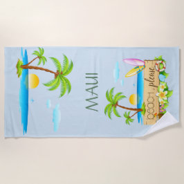 Tropical Island Beach - Strand Please & Jouw tekst Strandlaken