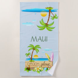 Tropical Island Beach - Strand Please & Jouw tekst Strandlaken