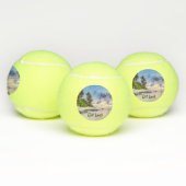 Tropical Island Beach Sunset verdwalen Tennisballen (Multi)