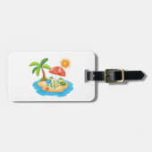 Tropical Island Beach Turtle Palm Tree Picnic Bagagelabel (Voorkant horizontaal)