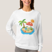 Tropical Island Beach Turtle Palm Tree Picnic T-shirt (Voorkant)