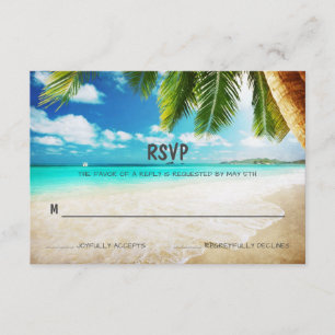 Tropical Island Beach Wedding RSVP-kaart RSVP Kaartje