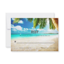 Tropical Island Beach Wedding RSVP-kaart