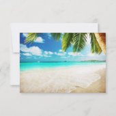 Tropical Island Beach Wedding RSVP-kaart RSVP Kaartje (Achterkant)