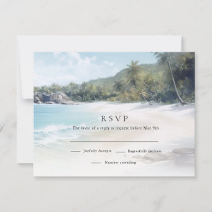 Tropical Island Beach Wedding RSVP Kaartje