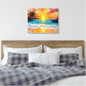 Tropical Island Beach Wrapped Canvas | kustijs (Insitu (Slaapkamer))