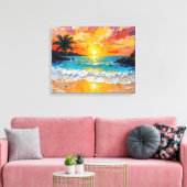 Tropical Island Beach Wrapped Canvas | kustijs (Insitu (Woonkamer))