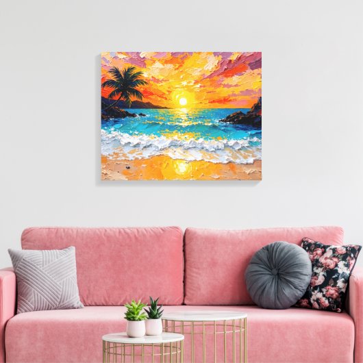 Tropical Island Beach Wrapped Canvas | kustijs (Insitu (Woonkamer))