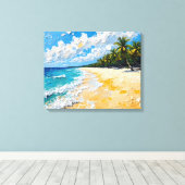 Tropical Island Beach Wrapped Canvas | kustijs Afdruk (Insitu (Houten vloer))