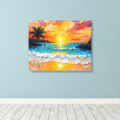 Tropical Island Beach Wrapped Canvas | kustijs Afdruk (Insitu (Houten vloer))