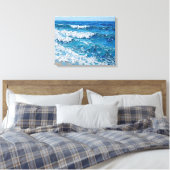 Tropical Island Beach Wrapped Canvas | kustijs Afdruk (Insitu (Slaapkamer))