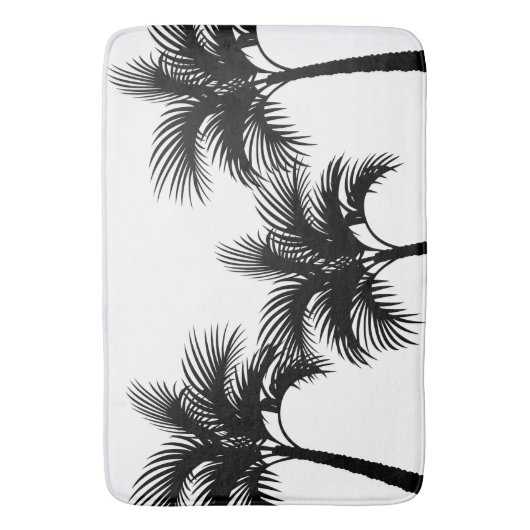 Tropical Island Black Palm Trees Silhouette Badmat (Voorkant Verticaal)