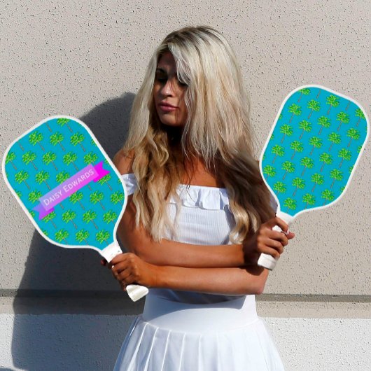 Tropical Island Blauwe Palm Pickleball Paddle