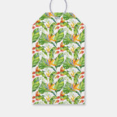 Tropical Island Botanische Bruiloft Welkomsttas Cadeaulabel (Achterkant)