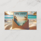 Tropical Island Briefkaart in een envelop Visitekaartje (Voorkant)