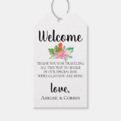 Tropical Island bruiloft welkomsttas Cadeaulabel (Voorkant)