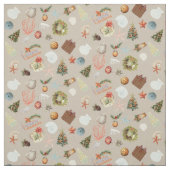 Tropical Island Christmas Waterverf Ditsy Stof (Swatch)