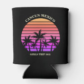 Tropical Island Custom Beach Palm Tree Meisjes Tri Blikjeskoeler (Achterkant)