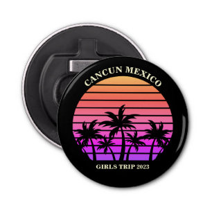 Tropical Island Custom Beach Palm Tree Meisjes Tri Button Flesopener