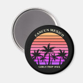 Tropical Island Custom Beach Palm Tree Meisjes Tri Magneet (Voorkant / Achterkant)