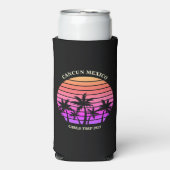 Tropical Island Custom Beach Palm Tree Meisjes Tri Seltzer Blikjeskoeler (Seltzer Voorkant)
