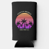 Tropical Island Custom Beach Palm Tree Meisjes Tri Seltzer Blikjeskoeler (Achterkant)